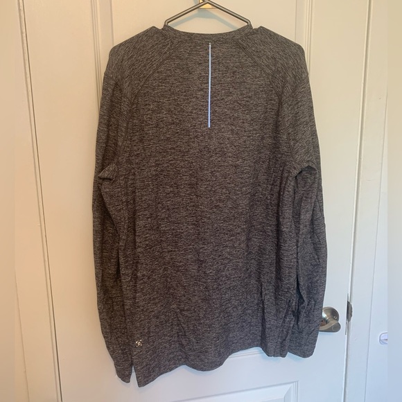 Lululemon Men’s Long Sleeve Tee Heather Grey Running Reflective, Size XL - Picture 2 of 4